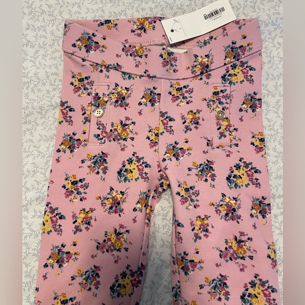 NWT Janie & Jack 3T ponte pant in pink floral